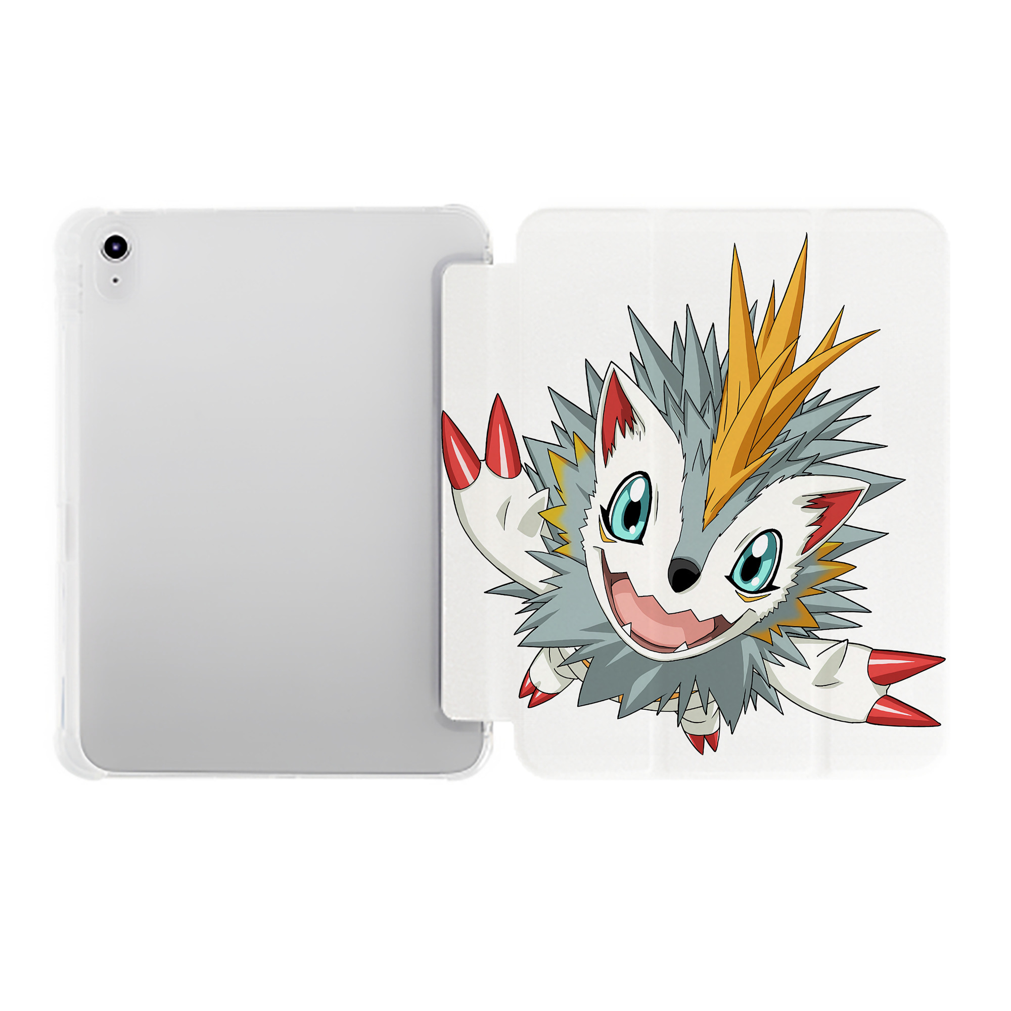 （画像用） Digimon デジタルモンスター/デジモン IPad ケース ペン収納付き 三つ折りスタンド PUレザー×シリコン 対応機種9.5/10.5/10.9インチ
